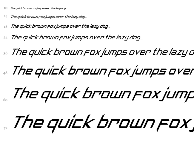 Synthetic Sharps font waterfall